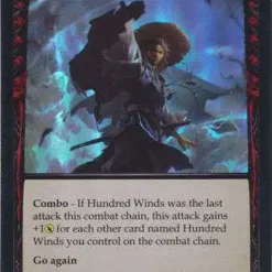 Best Sale 👏 Flesh and Blood Trading Card Game Everfest Rare Hundred Winds (Rainbow Foil) EVR041 [Red] 🔔