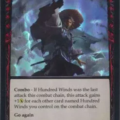 Buy 😍 Flesh and Blood Trading Card Game Everfest Rare Hundred Winds (Rainbow Foil) EVR043 [Blue] ❤️