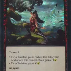 Best Sale 👏 Flesh and Blood Trading Card Game Everfest Common Twin Twisters (Rainbow Foil) EVR047 [Red] ⭐