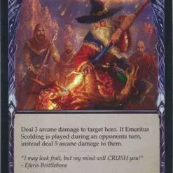 Outlet ⭐ Flesh and Blood Trading Card Game Everfest Rare Emeritus Scolding (Rainbow Foil) EVR126 [Yellow] 😍