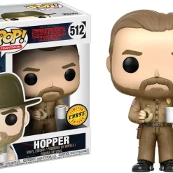 Deals 💯 Funko Stranger Things POP! Television Hopper with Donut Chase Figure Vinyl Figure #512 [Without Hat, Chase Version, Damaged Package] 😉