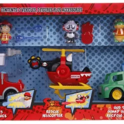 Promo 😍 Ryan's World Ryan's Fire Truck, Combo Panda Rescue Helicopter & Gus the Gummy Gator Recycle Truck 3-Inch Figure & Vehicle 3-Pack 🤩