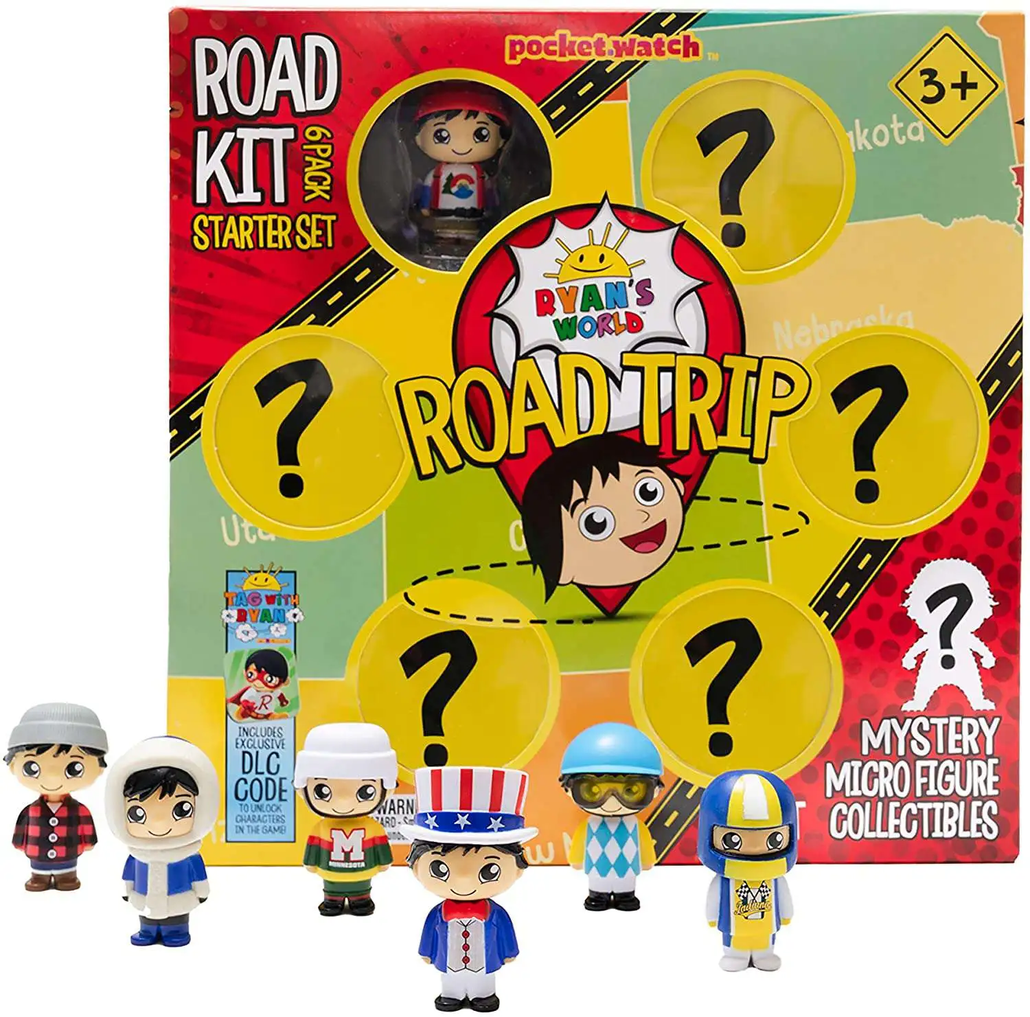 Promo ๐ Ryan's World Road Trip Road Kit Mystery Micro Figure 6-Pack Starter Set ๐ 3 Promo ๐ Ryan's World Road Trip Road Kit Mystery Micro Figure 6-Pack Starter Set ๐
